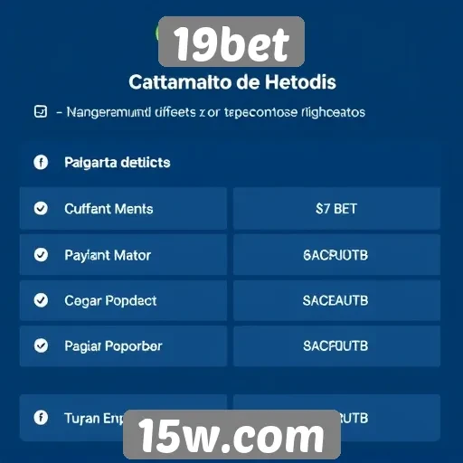 Métodos de pagamento aceitos na plataforma 19bet
